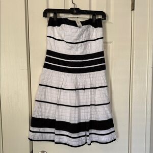 New The Limited Black and White Strapless Dress with tag!